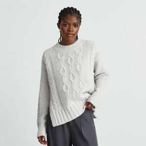 EVERLANE Cloud Cable-Knit Crew Sweater - Ice